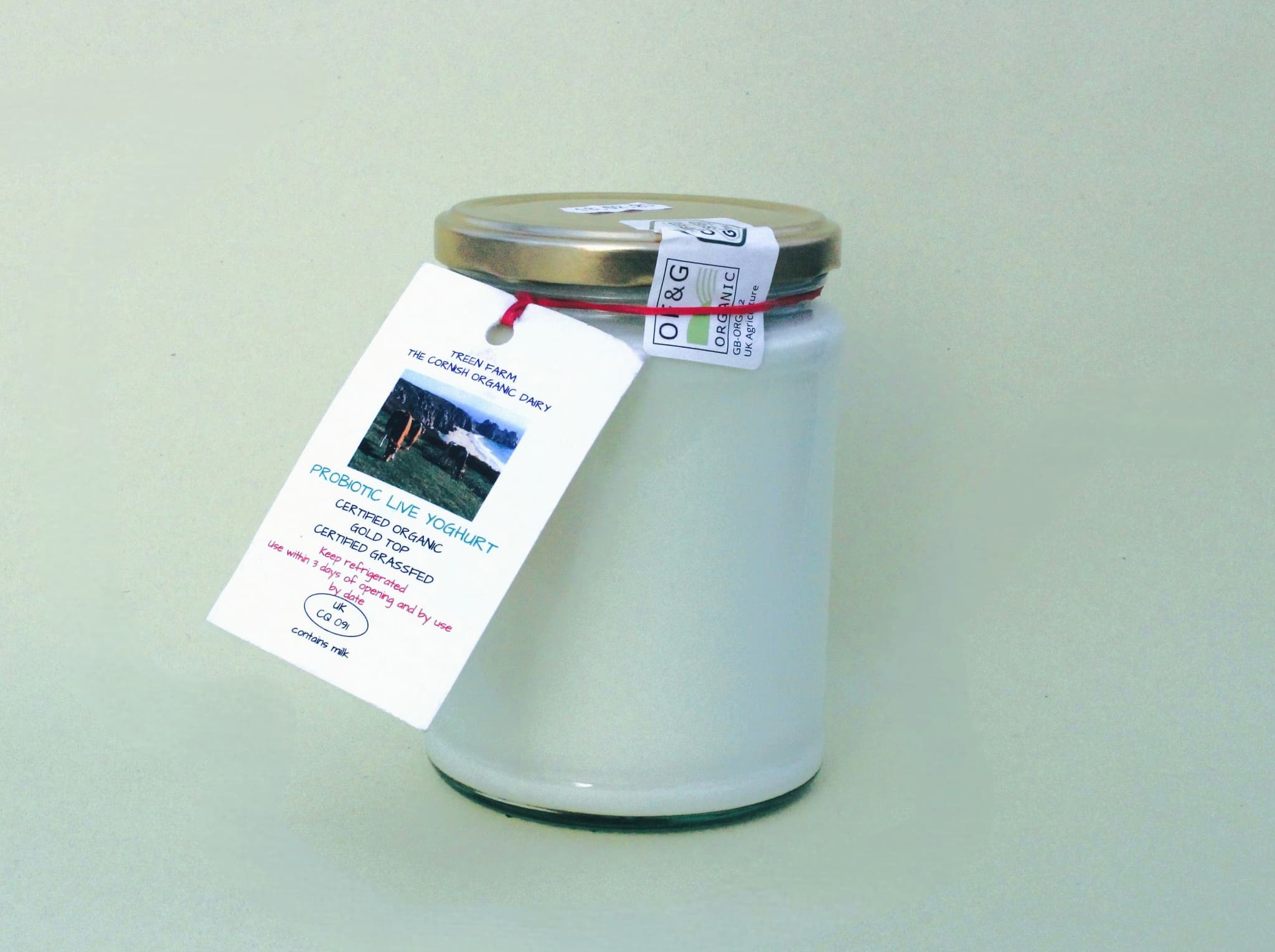 Yoghurt, organic Cornish probiotic live (includes £1 jar deposit)